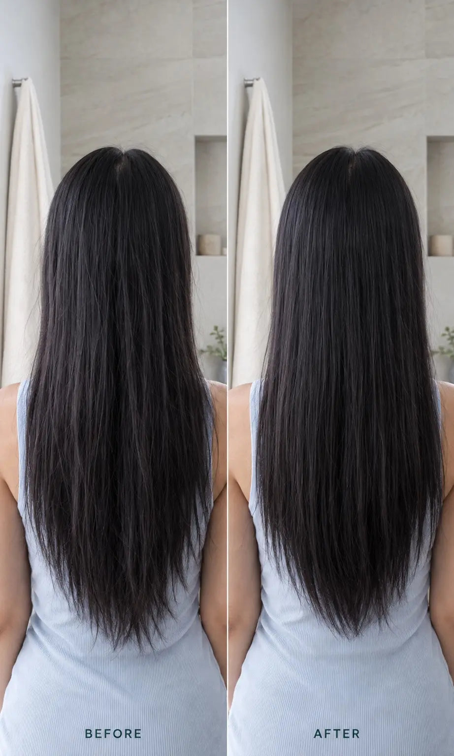 Fine, straight hair