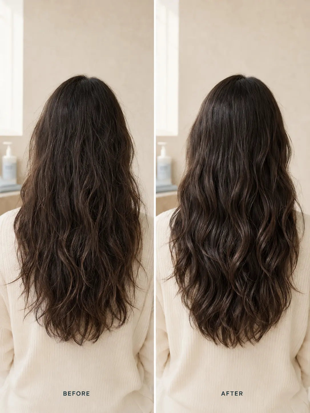 Dark wavy hair